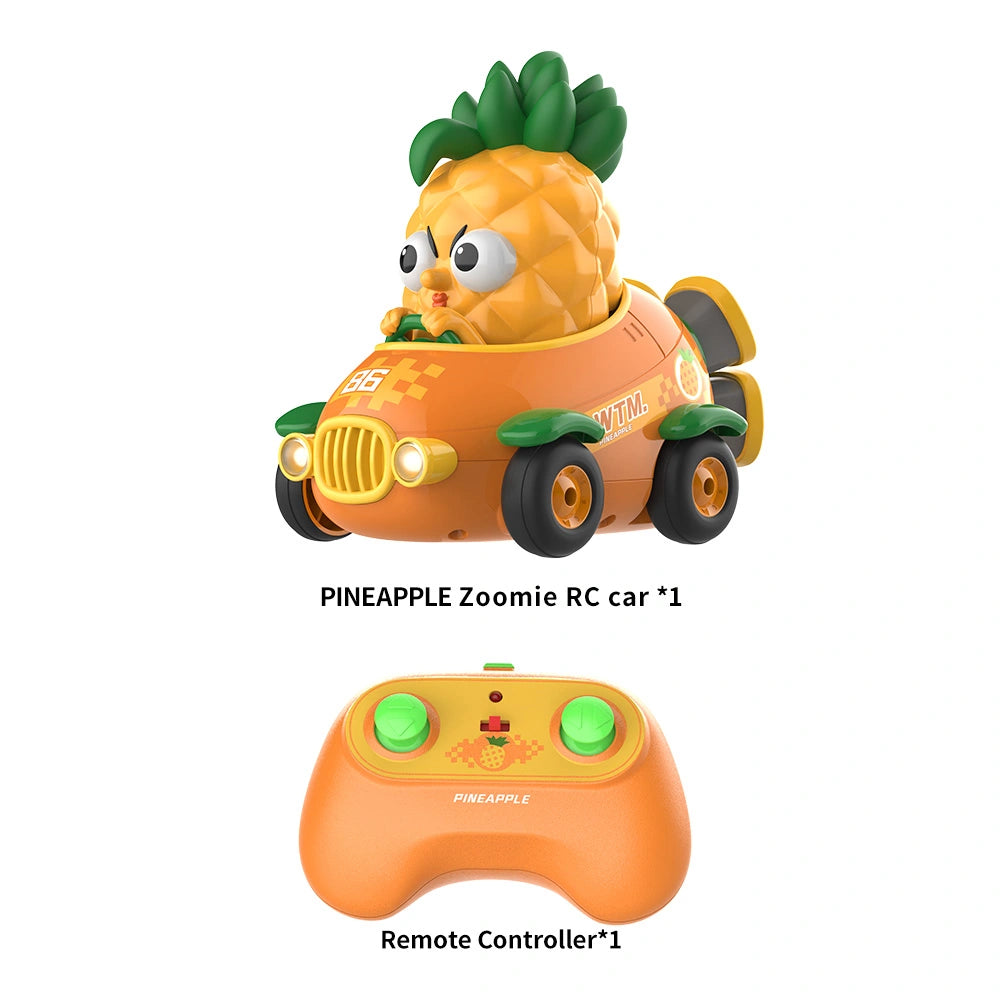 Y02 Pineapple Sprint RC Car, Cute Realistic Fruit Racing Car with 360° Spin, Toy Car for Boys