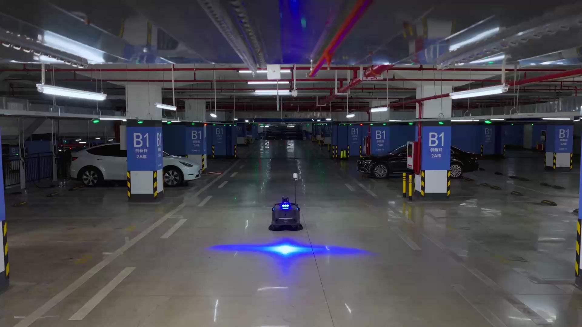 Load video: PUDU MT1 Max Autonomous Cleaning Robot - Commercial Floor Care with Self-Cleaning Dock