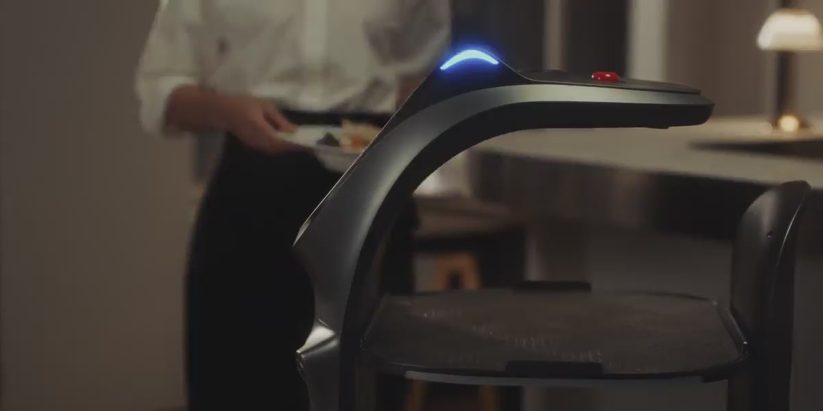 Load video: PUDU BELLABOT PRO Service Robot - Restaurant &amp; Hotel Delivery